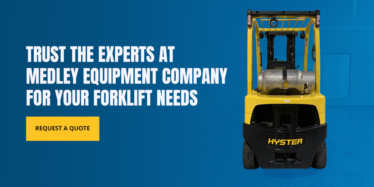 Trust the experts at Medley Equipment Company for your forklift needs